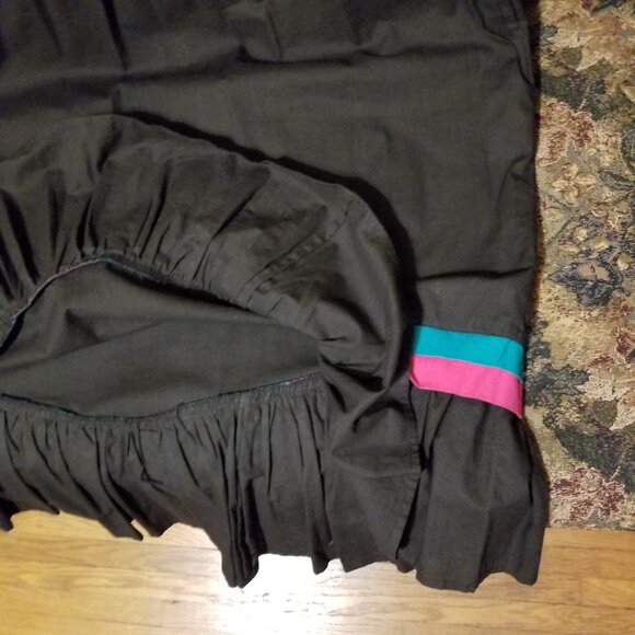 Rare, vintage, Aztec, SW dress, M, L, long, loose flowing or belt, black cotton - Picture 5 of 9